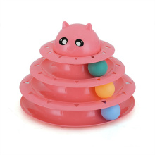 Wholesale Eco- Friendly Pet Cat Toy New Interactive Game Cat Turntable Three Layer Cat Track Tower